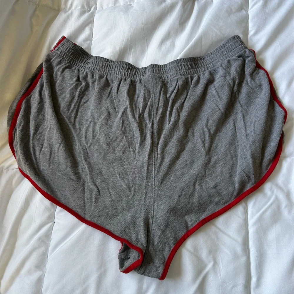 PINK Victoria's Secret Gray Shorts with Red Trim - Picture 2 of 3